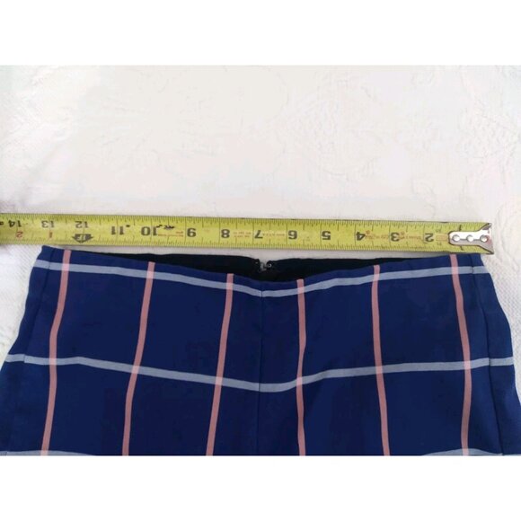 Rag & Bone Simone Cotton High Rise  Blue Plaid Slim Cropped Pants Size 4 - Picture 9 of 16